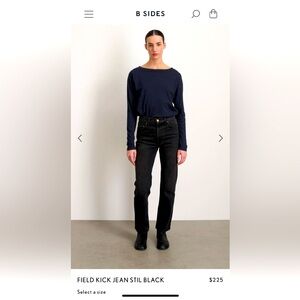 B Sides Field Kick Stil Black Jeans 25